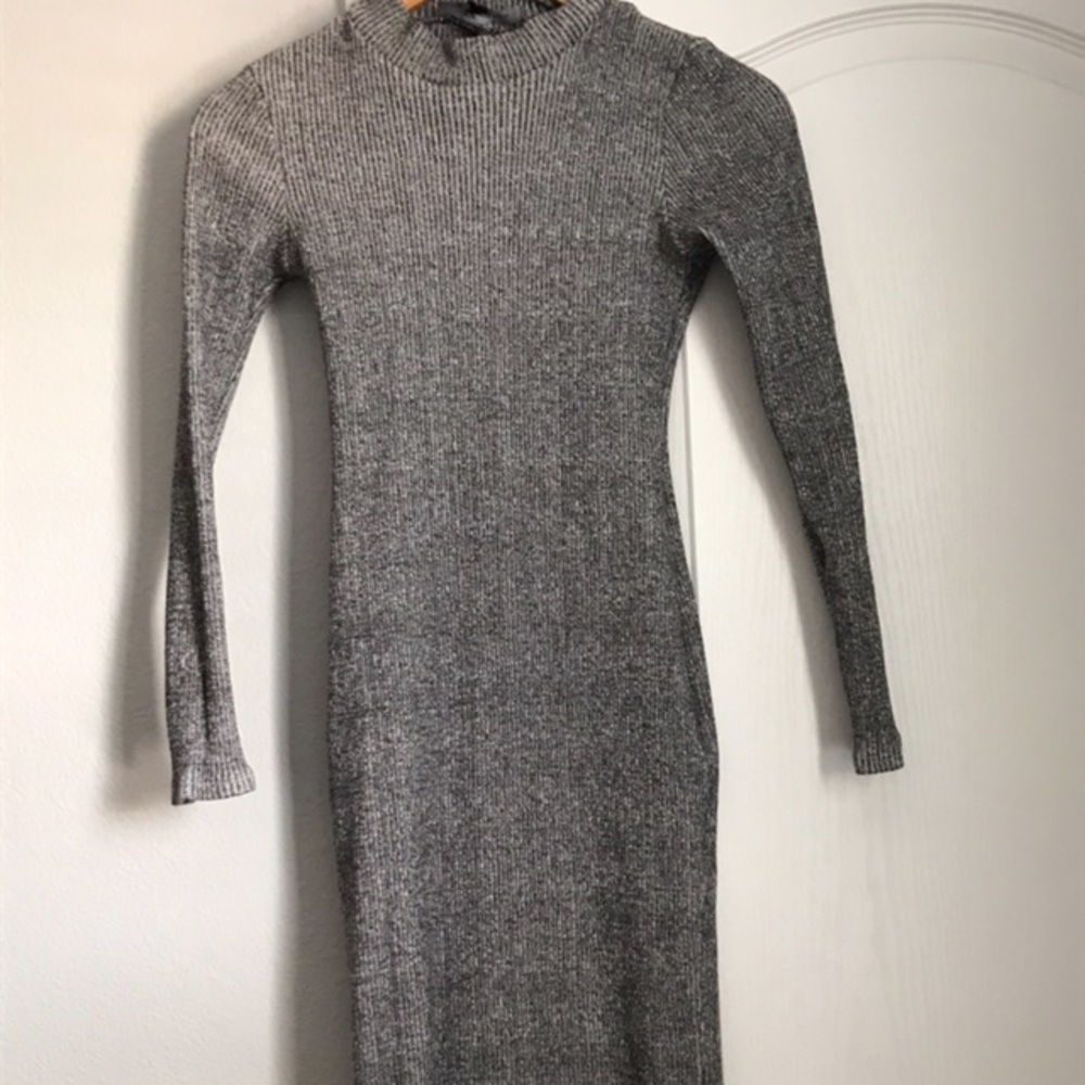 Heather grey mock neck dress